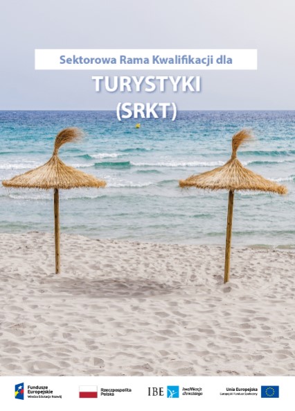 Srk turystyka_okladka_publikacji_na ktorej jest plaza woda i parasole