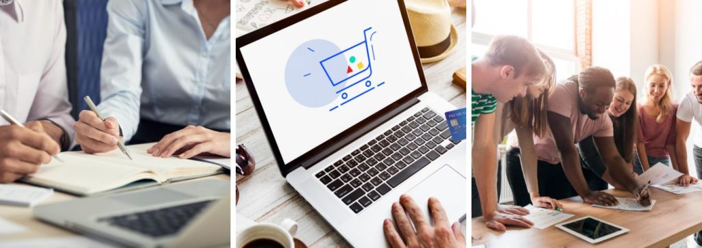 Zestawienie trzech zdjęć. Na pierwszym zbliżenie na dłonie osób