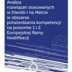Okładka publikacji Analiza rozwiązań stosowanych w Irlandii i na Malcie w obszarze potwierdzania kompetencji na poziomie 1 i 2 Europejskiej Ramy Kwalifikacji