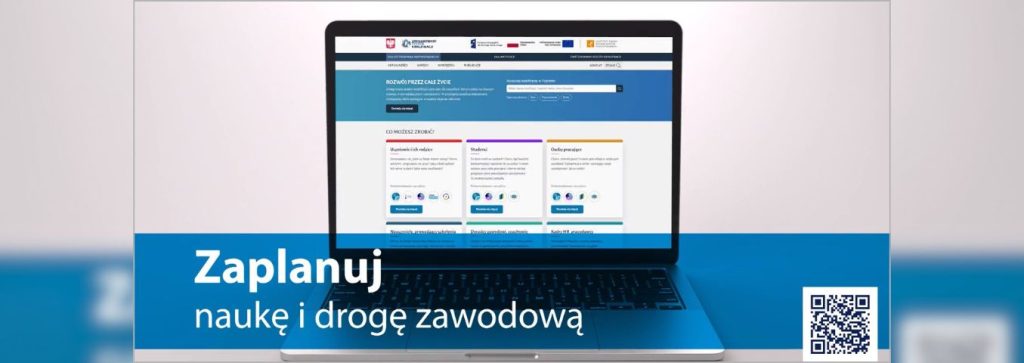 Laptop - na ekranie nowa odsłona strony kwalifikacje.gov.pl