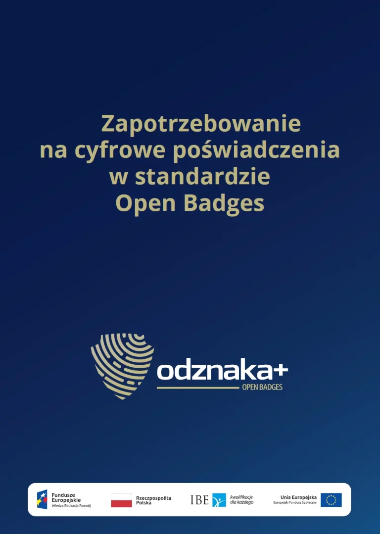 Okładka publikacji Zapotrzebowanie na cyfrowe poświadczenia w standardzie Open Badges